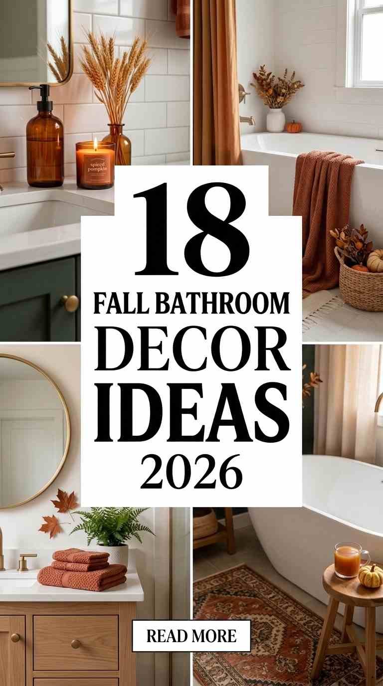 18 Fall Bathroom Decor Ideas 2026 for a Cozy Guest Bathroom