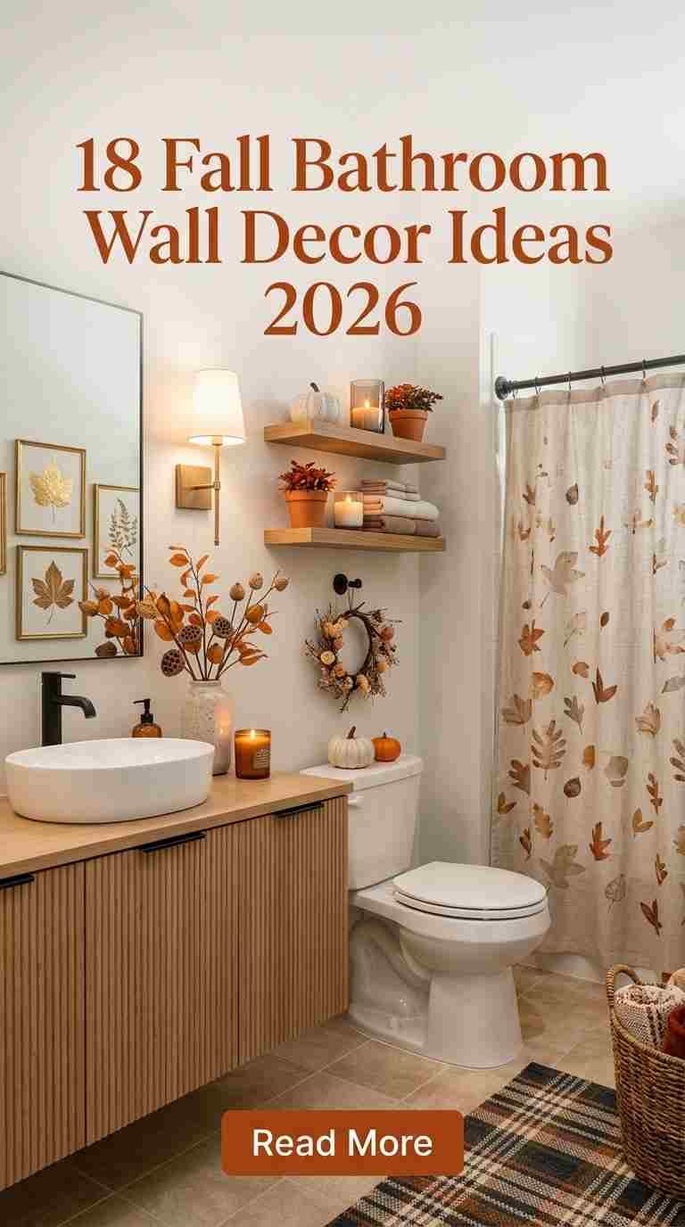 18 Fall Bathroom Wall Decor Ideas 2026 for a Cozy Seasonal Makeover