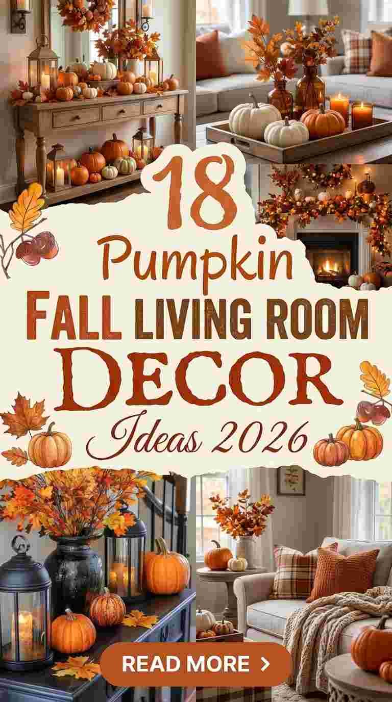 18 Pumpkin Fall Living Room Decor Ideas 2026 for a Warm & Inviting Space
