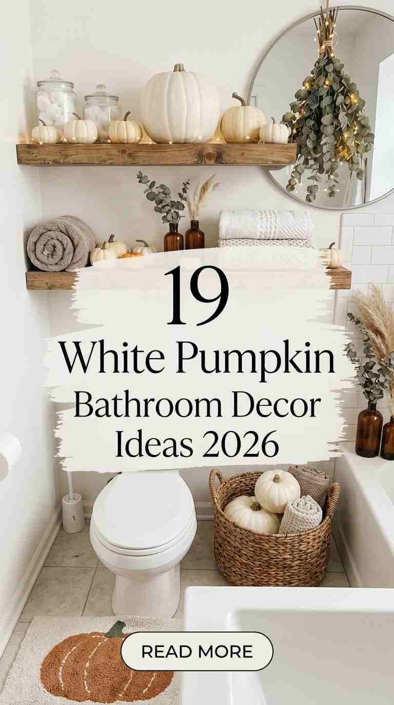 19 White Pumpkin Bathroom Decor Ideas 2026 for an Elegant Autumn Style