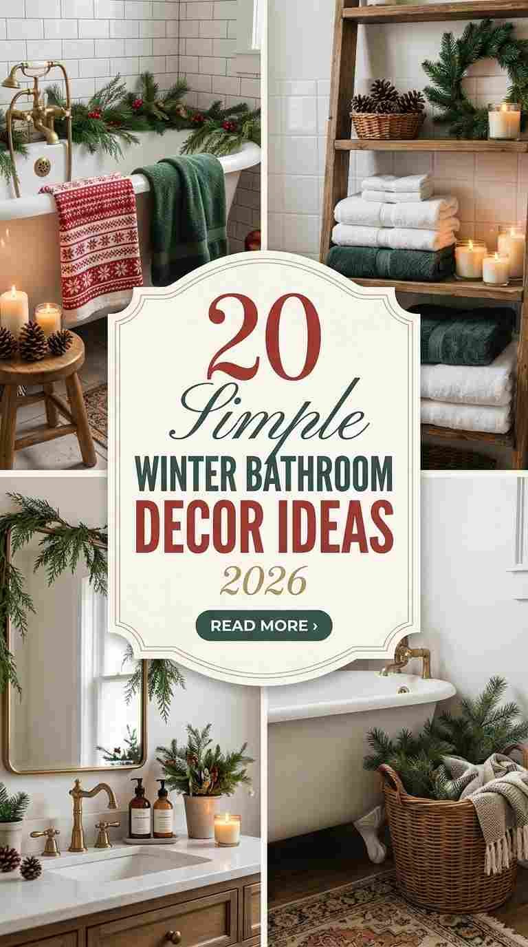 20 Simple Winter Bathroom Decor Ideas 2026 for an Easy Seasonal Refresh