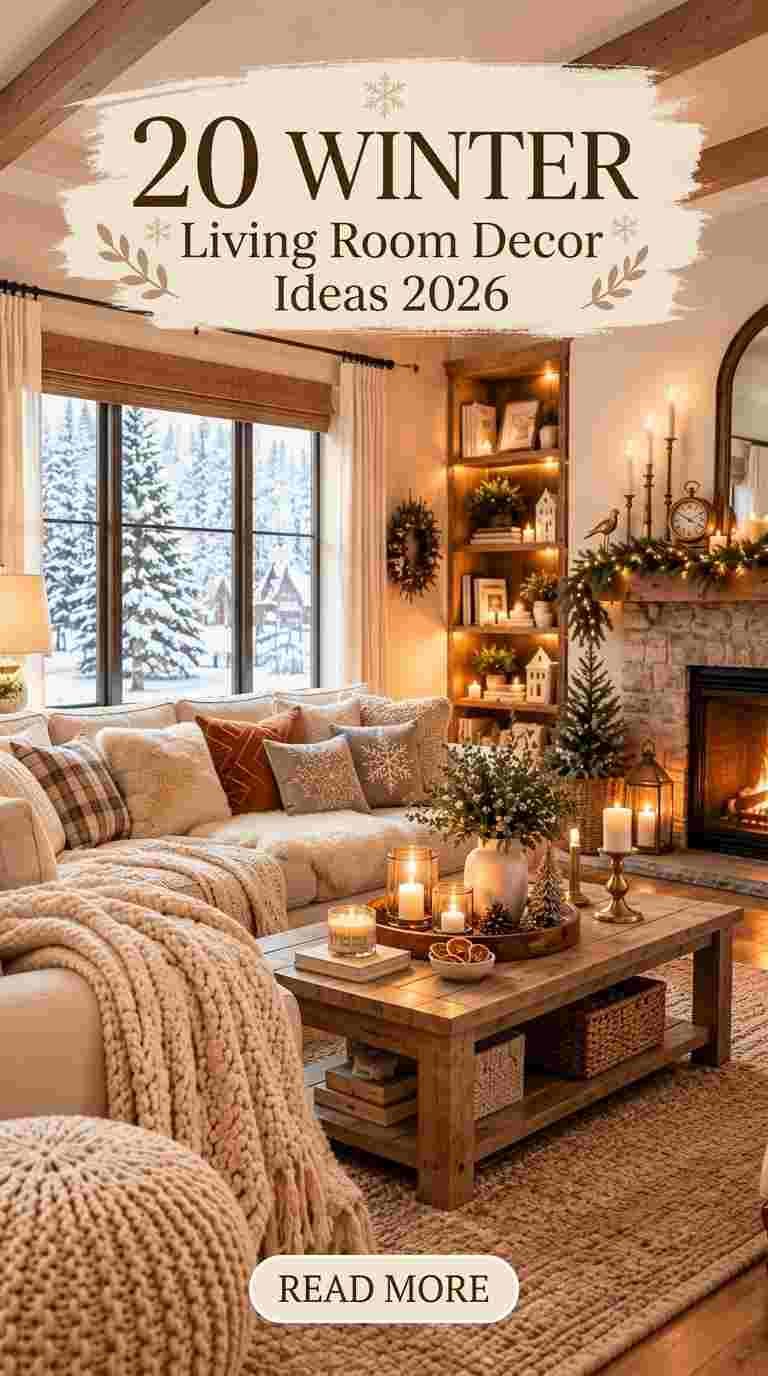 20 Winter Living Room Decor Ideas 2026 for a Cozy Seasonal Glow