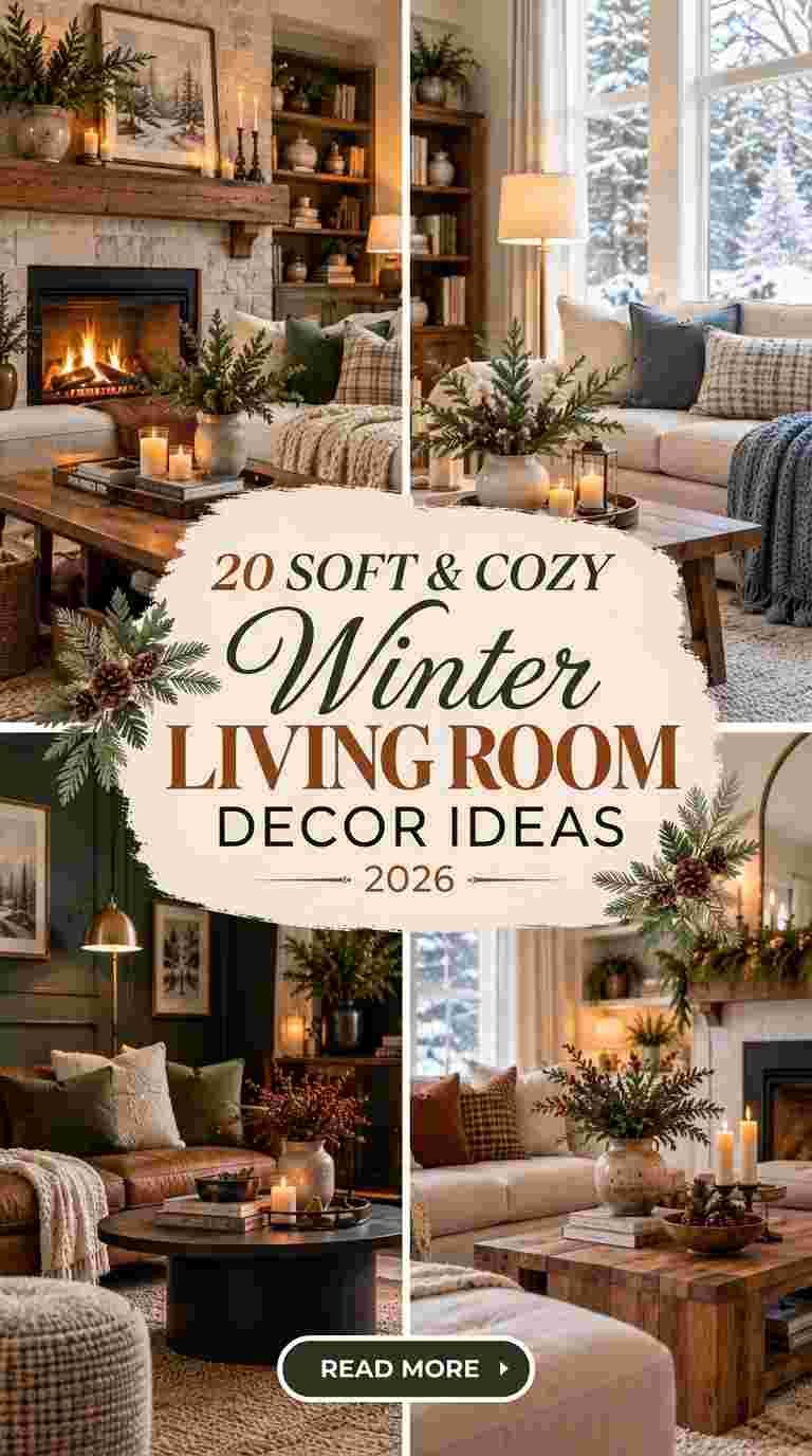 20 Soft & Cozy Winter Living Room Ideas 2026 for a Relaxing Atmosphere